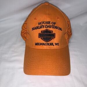 Vintage House of Harley Davidson Flames Hat Size S/M